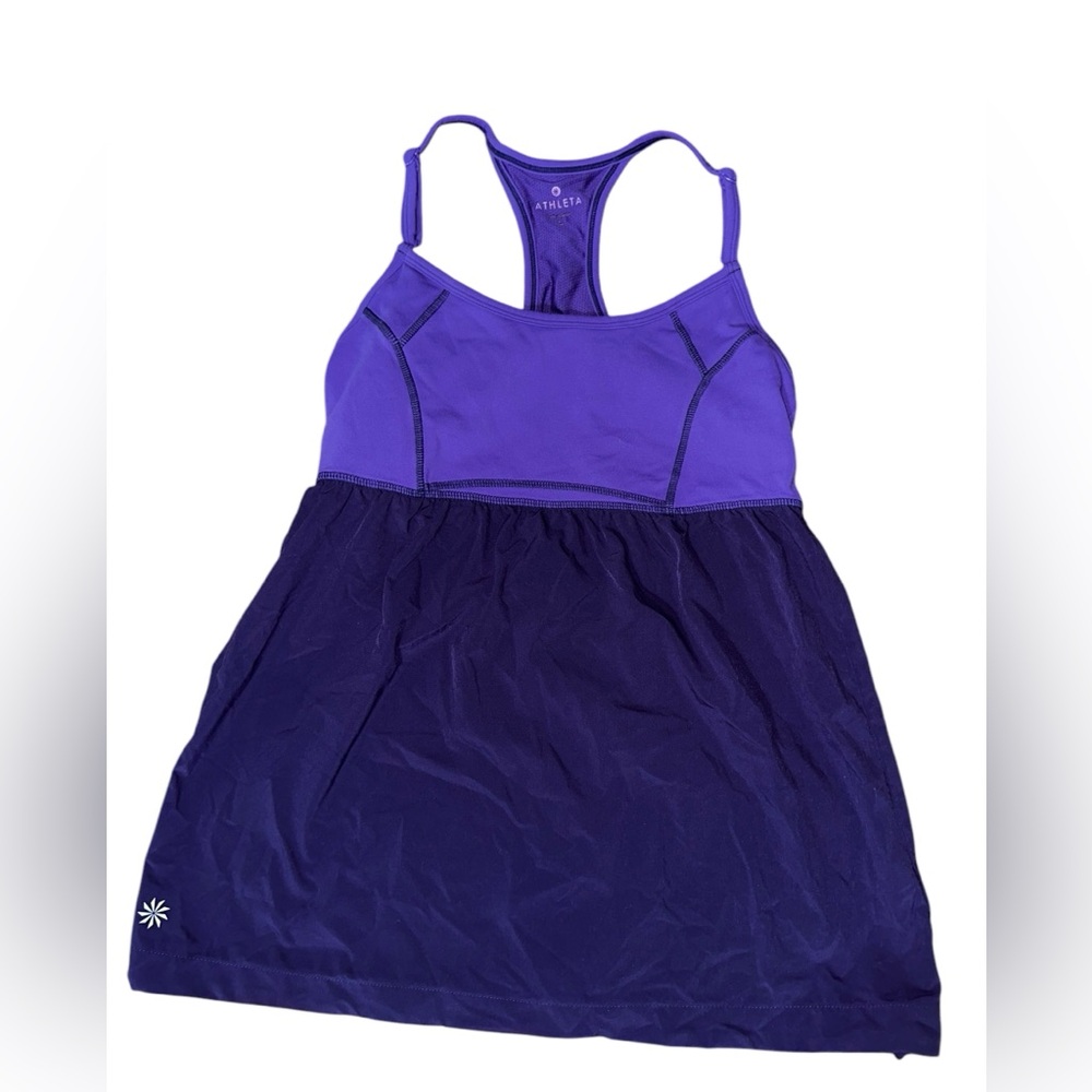 ATHLETA Retreat Tank Top Size Small Morning Glory Purple Racerback Built in‎ Bra